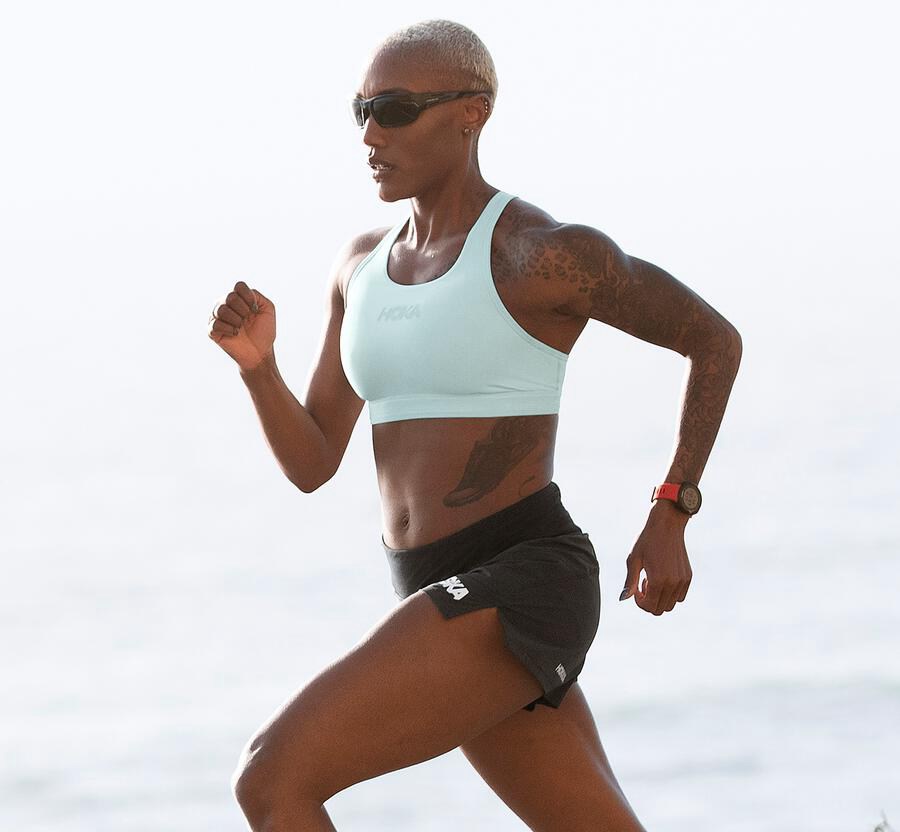 Hoka One One Womens Shorts - Performance - Black - UWKT81076